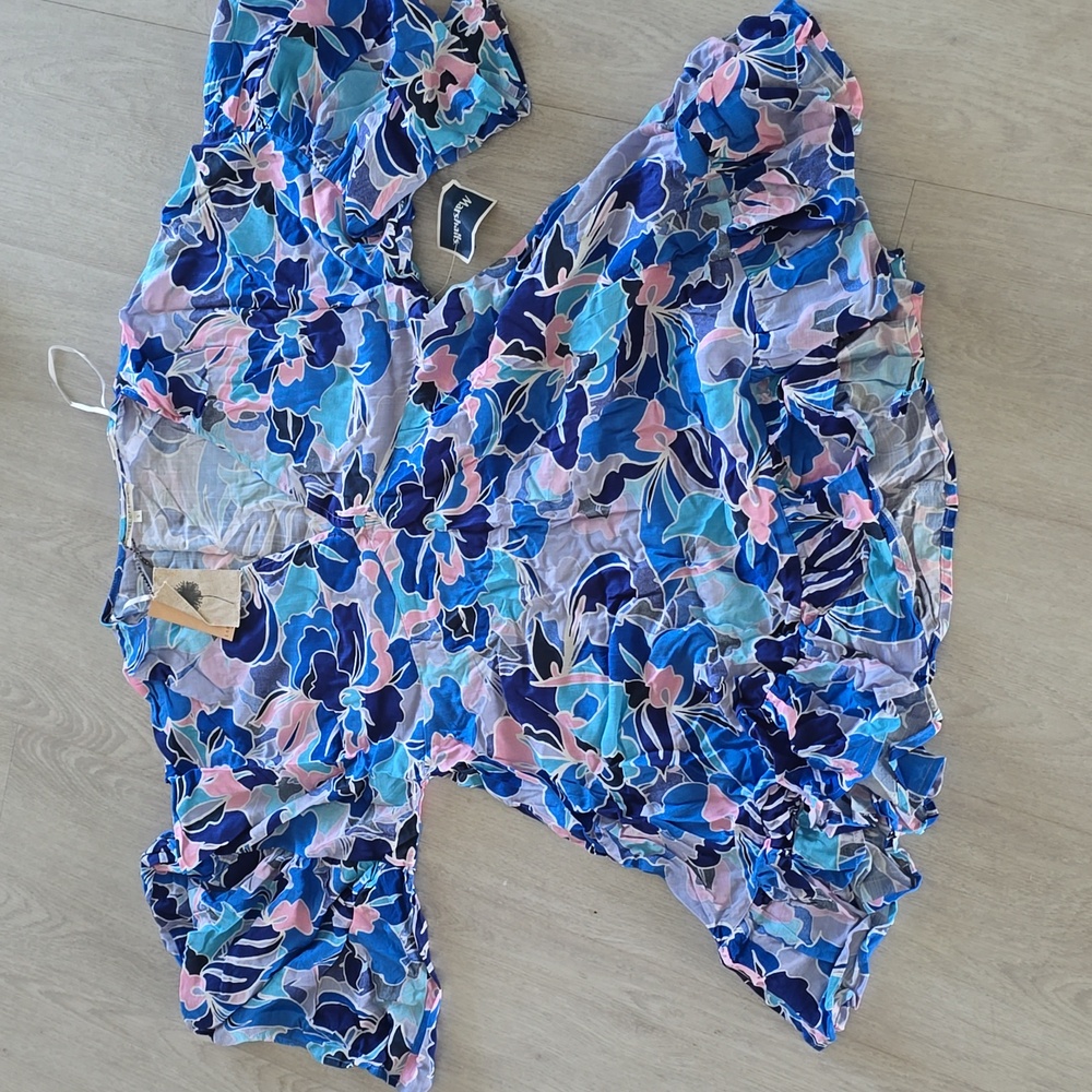 Label Of Love Floral Blue and Pink Dress Coverup